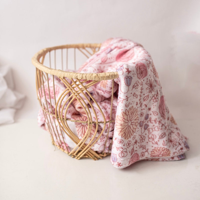 Vintage Earthy Floral Personalized Minky Blanket