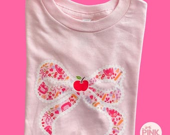 Back to School Bow T-Shirt | First Day of School T-Shirt | Teacher Shirt | Back to School Coquette Bow Tee | Back to School
