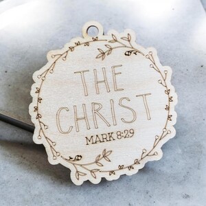 The Christ - Mark 8:29 Name of Christ from the Bible Christmas Ornament collection.