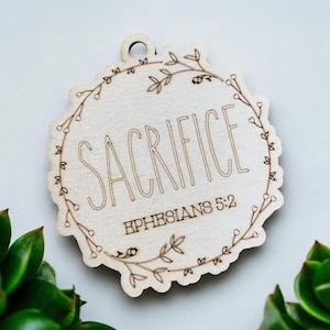 Sacrifice - Ephesians 5:2 Name of Christ from the Bible Christmas Ornament collection.