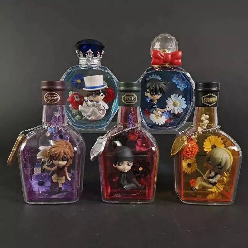 Detective Conan: Conan Edogawa Ai Shuichi Akai Furuya Rei Flower Episodio 5 unids/set Figuras de acción de anime / Modelos de colección Juguetes de muñecas Foam Box