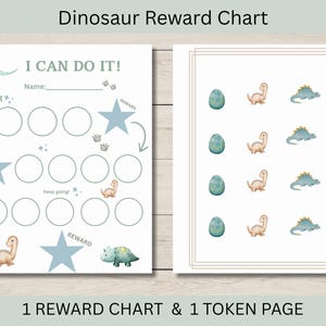 Dinosaur Reward Chart Kids Sticker Chart Instant Download Sticker Chart Printable Daily Chore Chart Boys Potty Training Sleep Training Chart