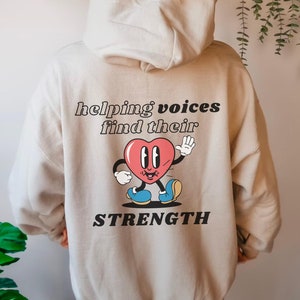 Speech Language Pathologist Therapist SLP Hoodie Helping Voices Find Their Strength Speech Therapy Shirt Gift Retro Unisex Hooded Sweatshirt