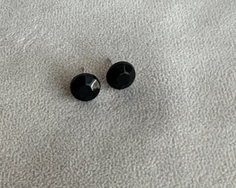 Black Textured Stud Earrings