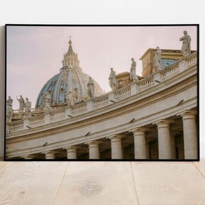Poster della Basilica di San Pietro, stampa turistica della Città del Vaticano, stampa murale di Roma, Italia, decorazione di architettura italiana, regalo di arte cattolica su carta opaca