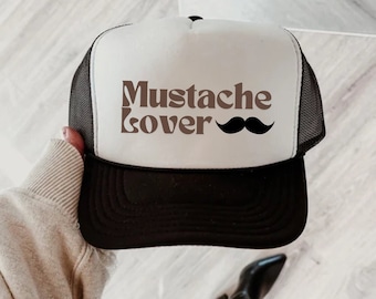 Mustache Lover Trucker Hat, girls hat, funny hat, party hat, girls trip, Beard,
