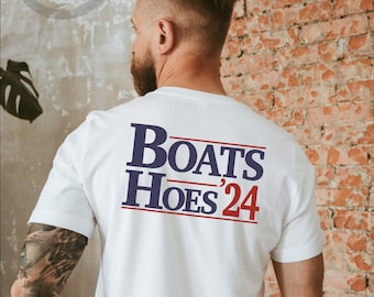 Boats & Hoes 24 Shirt, zomershirt, grappig shirt, riviershirt, feestshirt, cadeau voor hem, cadeau voor haar.