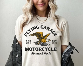 Vintage Garage Shirt, Bike Club , Motorcycle Shirt , Harley Shirt , Spark Plug , Biker Shirt