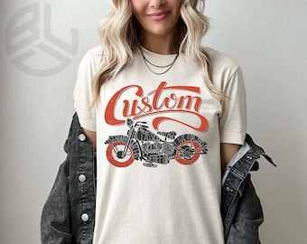 Vintage aangepaste motorfiets shirt, biker shirt, Harley shirt, outlaw shirt, vintage biker