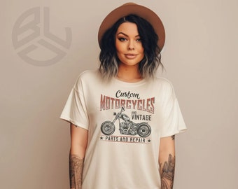 Camisa de motocicleta vintage, camiseta de manga corta de motocicleta unisex, camisa de verano, camisa de motorista, camisa de fuera de la ley, camisa FTW, camisa Bobber