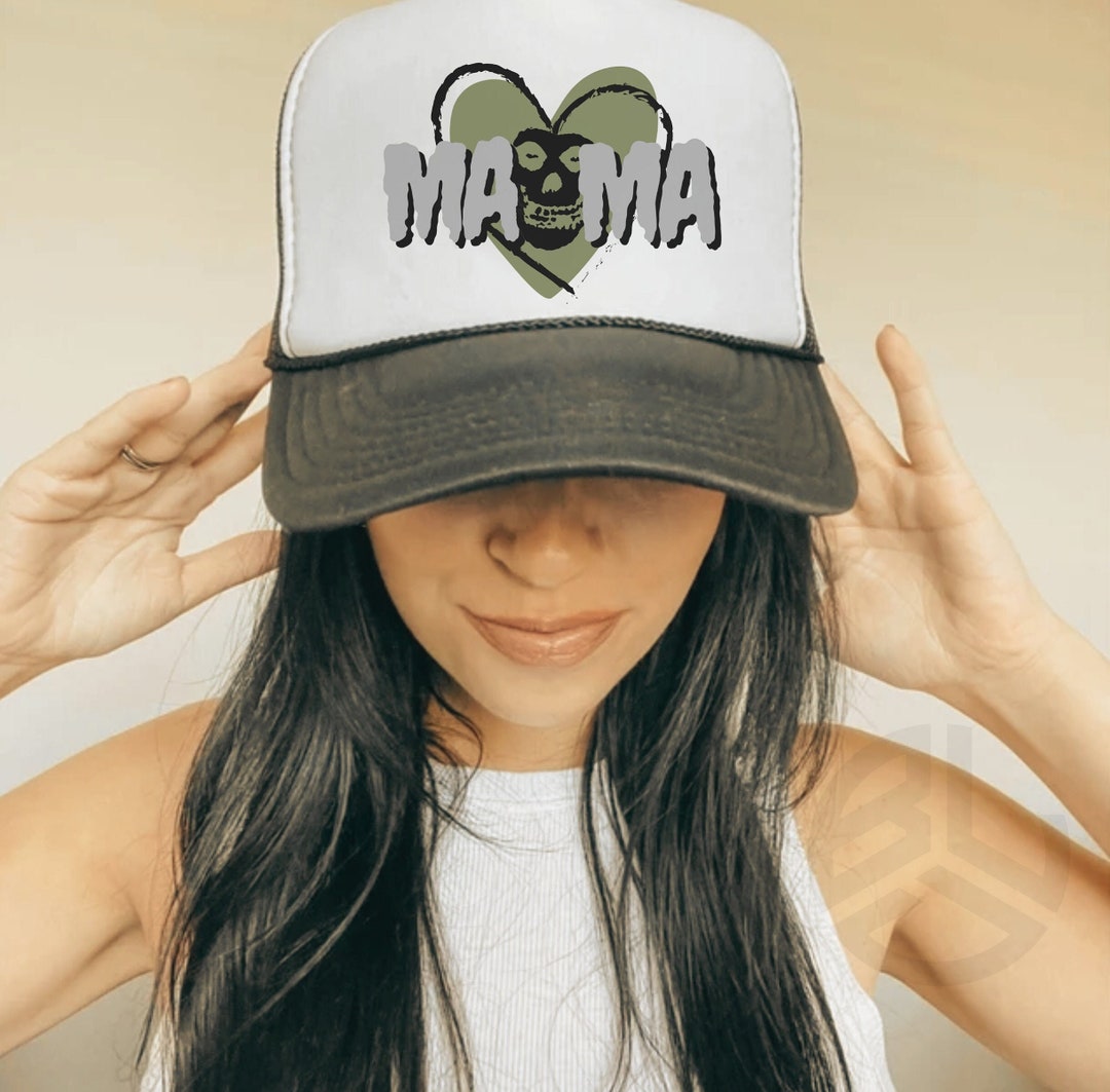 Punk Rock MAMA Trucker Hat , Misfits , Mama Hat , Skull Hat , Punk ...