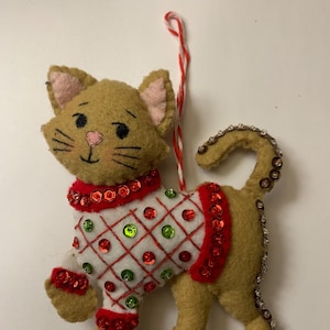 Bucilla cat in sweater ornament