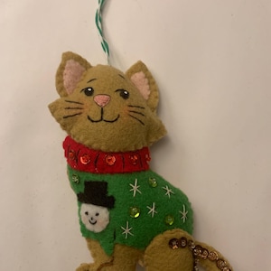 Bucilla cat in sweater ornament