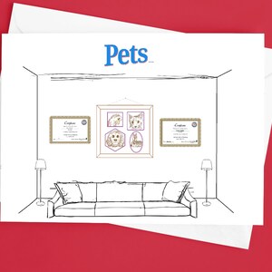 Tarjeta de felicitación divertida para mascotas, las mascotas son parte de la familia, amantes de las mascotas, dueños de mascotas, tarjeta de felicitación original para mascotas, empresa cristiana