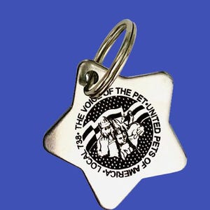 Belles médailles pour animaux de compagnie gravées au laser, médailles étoilées gravées au laser, médailles patriotiques pour animaux de compagnie, marque United Pets of America, médailles étoiles pour animaux de compagnie, médailles originales pour animaux de compagnie