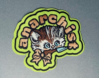 Anarchy Kitty Iron On Punk Kawaii Patch