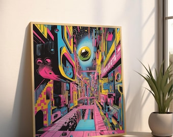 Ciudad inteligente / Cyberpunk / Sala de estar / Descarga digital