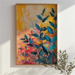 Abstract Floral Print: Vibrant Botanical Wall Art (Digital Download)