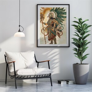 Quetzalcoatl Art Print: Aztec Rising Sun God (digital Download) - Etsy