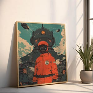 Augmentations | Printable Wall Art | Futuristic Cyberpunk Sci-Fi | Robot Soldier | Industrial Retro Anime | High-Tech Vaporwave Decor