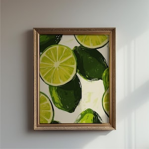 Impression pop art citron vert : décoration murale de cuisine vibrante (téléchargement numérique)