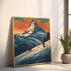 Retro Alpin Poster: Ski Alpin Kunst (Digitaler Download)