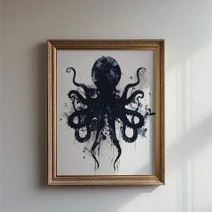 Rorschach Octopus Print: Abstract Nautical Wall Art (Digital Download)