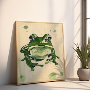 Blotchy Frog | Printable Wall Art | Cute Frog Print | Quirky Home Decor | Whimsical Animal Art | Colorful Nature Decor | Instant Download