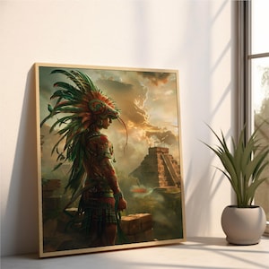 Return of Quetzalcoatl | Aztec Gods Printable Wall Art | Ancient Mexican Mythology Decor | Feathered Serpent | Cultural Art for Home