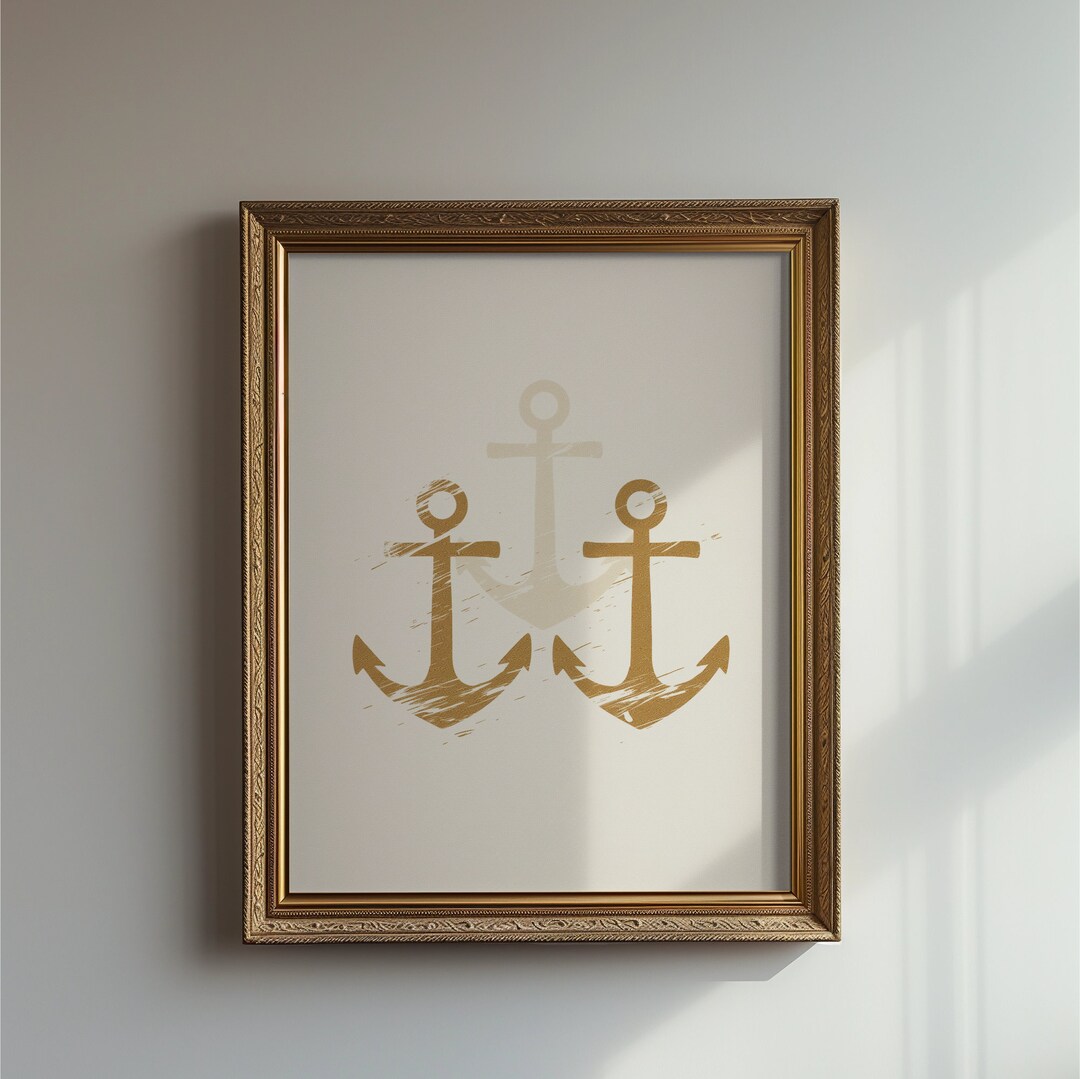 Minimalist Anchor Watercolor | Printable Wall Art | Nautical Home Decor ...