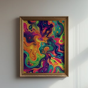 Psychedelic Abstract Art Print: Colorful Home Decor (Digital Download)