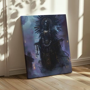 Tezcatlipoca Canvas Art: Aztec God, Mesoamerican Decor