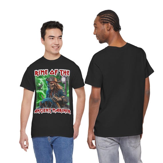 Iron Maiden T Shirt (in the Style) Rime of Ancient Mariner, Mens