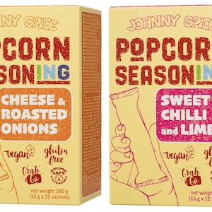 Popcorngewürz 2-PACK Käse und Röstzwiebeln 180g & Sweet Chili und Limette 180g