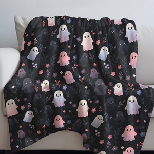 Cute Ghost Blanket, Halloween Blanket, Fall Decor, Ghosts Throw