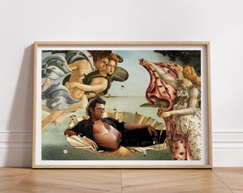 Póster de Jeff Goldblum de Jurassic Park: El nacimiento de Venus / Cultura pop / Decoración del hogar / Divertido / Humor / Único / Arte / Regalo / Arte mural / Regalo de broma