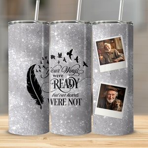 Custom Memorial Photo Wrap 20 oz Skinny Tumbler Sublimation Design, Straight and Tapered Tumbler Wrap, Instant Digital Download PNG
