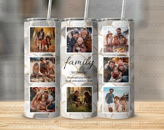 Citação de família, foto personalizada, design de sublimação de copo magro de 20 onças personalizado, envoltório reto e cônico, download digital instantâneo, imagem png