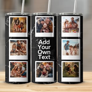 Family Photo Tumbler Wrap 20 oz Skinny Tumbler Sublimation Design, Straight Tapered Picture Frame Tumbler Wrap, Instant Digital Download PNG
