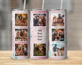 Ajoutez votre propre texte et vos photos Conception personnalisée de sublimation de gobelet maigre de 20 oz, enveloppe de gobelet droite et effilée, téléchargement numérique instantané PNG