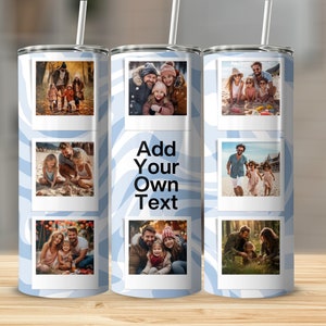 Family Photo Tumbler Wrap 20 oz Skinny Tumbler Sublimation Design, Straight Tapered Picture Frame Tumbler Wrap, Instant Digital Download PNG