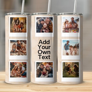 Family Photo Tumbler Wrap 20 oz Skinny Tumbler Sublimation Design, Straight Tapered Picture Frame Tumbler Wrap, Instant Digital Download PNG