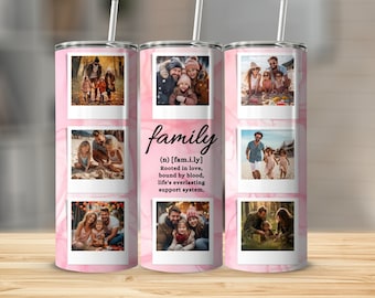 Family Picture Tumbler Wrap 20 oz Skinny Tumbler Sublimation Design, Straight Tapered Picture Frame Tumbler Wrap, Téléchargement numérique instantané