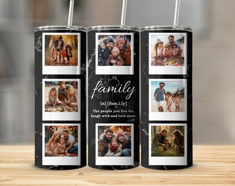 Family Picture Tumbler Wrap 20 oz Skinny Tumbler Sublimatie Design, Rechte, taps toelopende fotolijst Tumbler Wrap, Instant Digitale Download