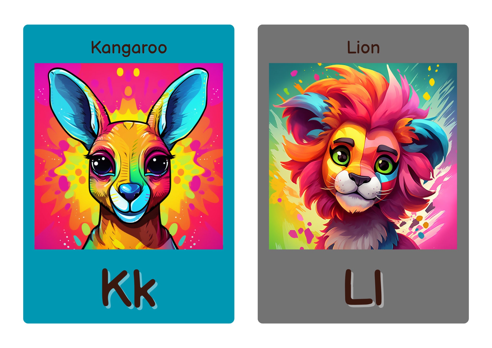 Alphabet Flash Cards Print on Demand Educational Preschool Etsy