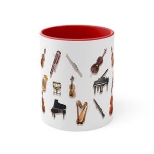 Mug with instruments of the orchestra