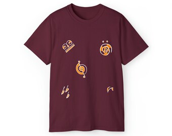 Unisex music symbols cotton tee