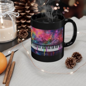 Piano in abstract watercolor painting 11oz Mug