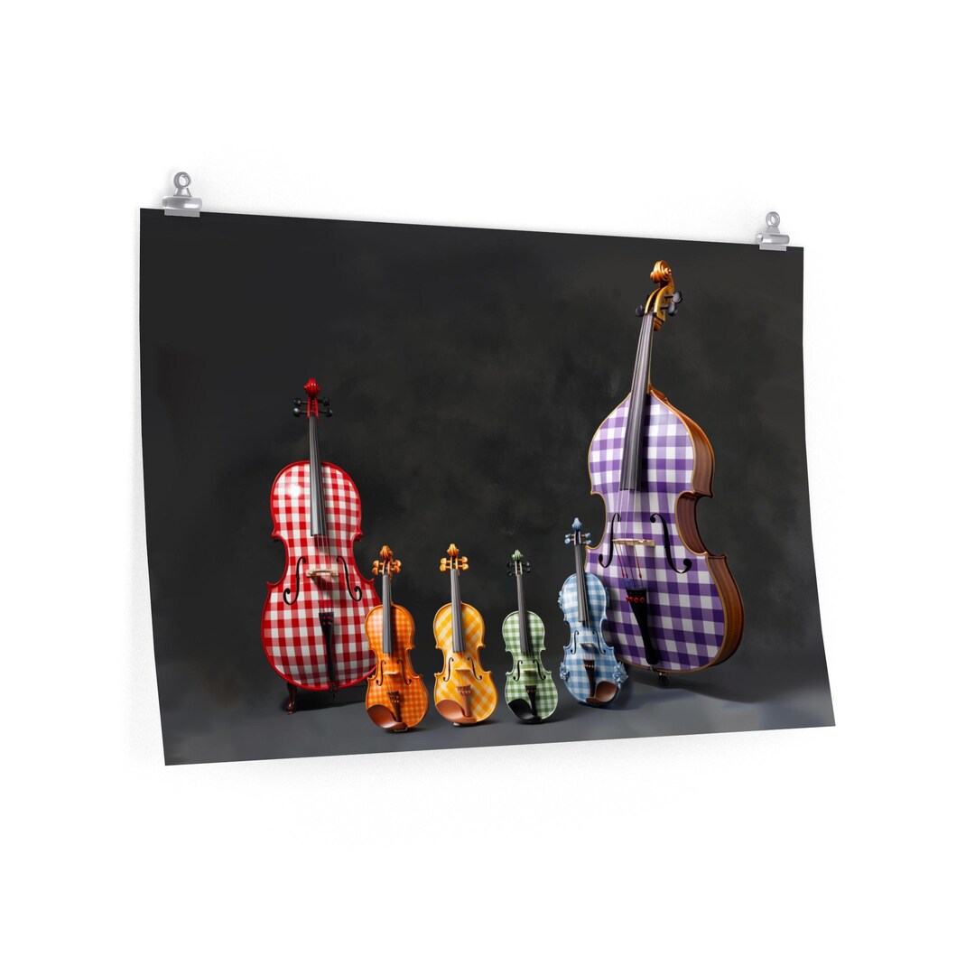 String Instrumentsposter Poster of String Instruments in Six Colors of Rainbow Dressed in ...
