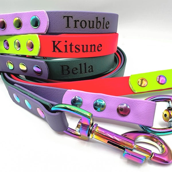 Custom Order | Two Tone  3/4" BioThane® Leashes - Personalized Laser Engraving